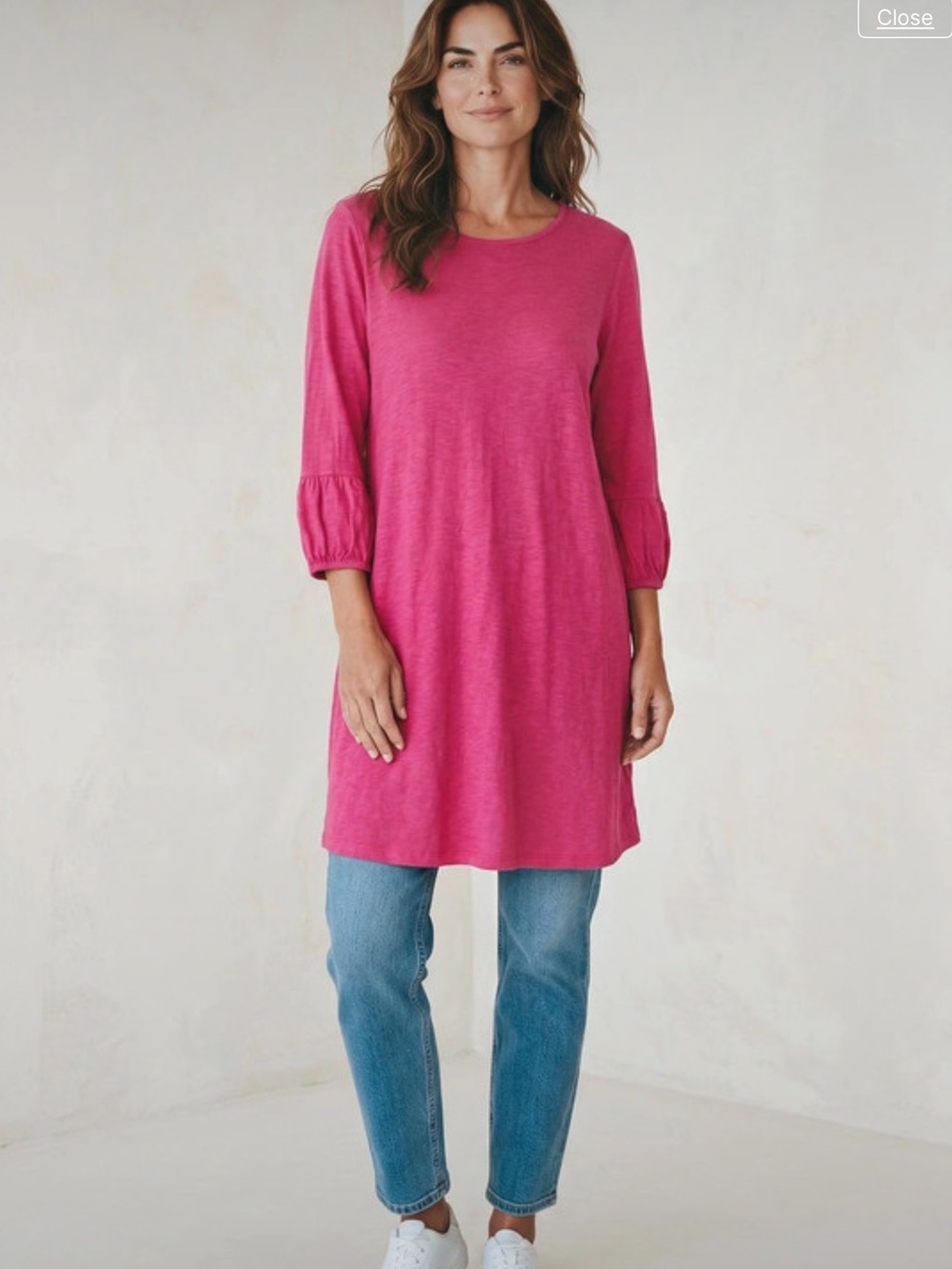 Cut Loose Rasberry 3/4 Sleeve Brushed Knit Top 
 L